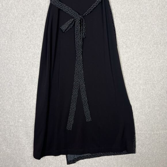 Cabi Black Disco Micro Polka Dot Long Wrap Dress Size Medium Style# 5609 - Picture 9 of 10